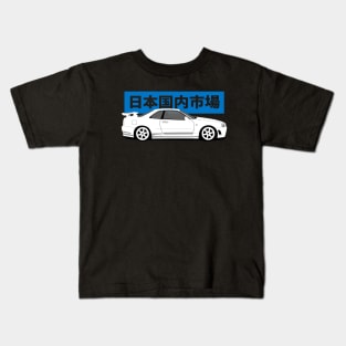 Side View Nissan Skyline r34 gtr 1999-2002 Kids T-Shirt